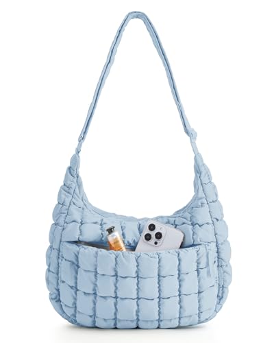 Image of BAGSMART Quilted Crossbody Bags for Women, Travel Purses Hobo Shoulder Bag | Fits 12.9 inch iPad, Long Adjustable Strap, Puffer Purses for Commute Daily Use Travel Essentials, Inner Pockets, Water-resistant