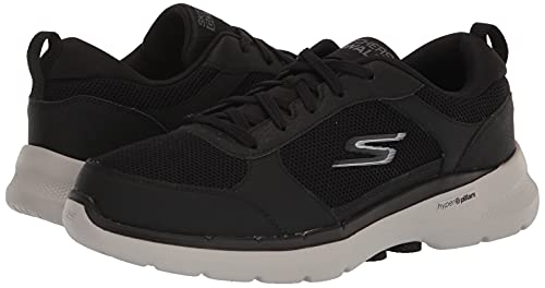Image of Skechers Men's Gowalk 6-Lace-up Athletic Performance Walking Tennis Shoe Sneaker, Black /Grey, 10.5
