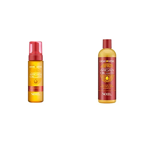 REVLON Creme of Nature DUO : Shampoing Hydratant & Mousse Coiffante à l’Huile d’Argan du Maroc - Soin des Cheveux Bouclés Frisés Crépus Cover