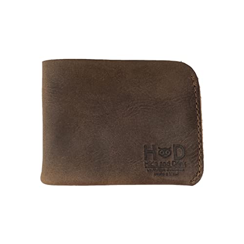 Hide & Drink, Classic Slimfold Wallet, Card Organizer Holder, Travel Accessory, Full Grain Leather, Handmade (Bourbon Brown)