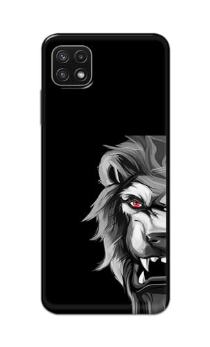 Image of PRINTFIDAA Printed Hard Back Cover Case for Samsung Galaxy A22 5G | A22s 5G | Samsung F42 5G Back Cover (Angry Lion) -112