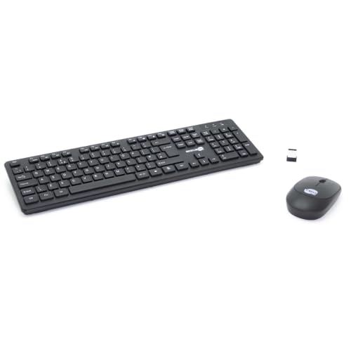 Souris et clavier sans fil QWERTY GR pour ordinateur de bureau Simpletek