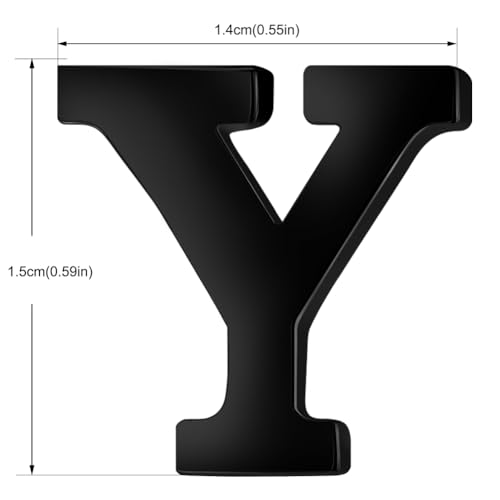 Image of HONEY BEAR Initial Alphabet Letter Lapel Pins Collar Badge Brooches for Mens /Womens Shirt Dress Decoration Black