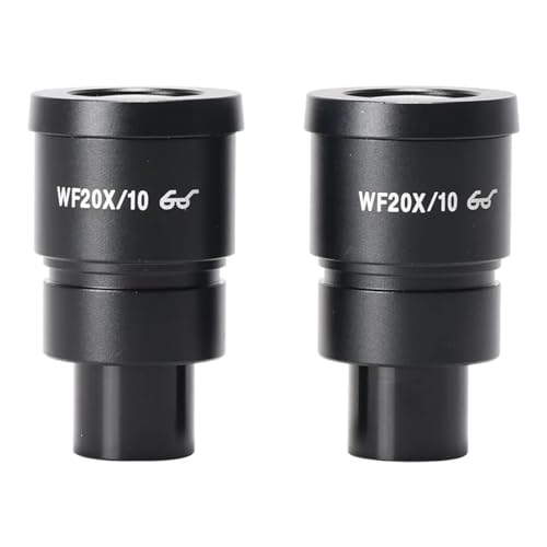 Microscope 1 Pair of 20X Professional Stereo Microscope, Black Eyepiece, Binocular Triocular Eyepiece