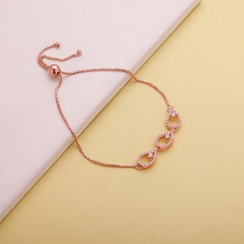 GIVA 925 Silver Rose Gold Heap of Love Bracelet, Adjustable | Gifts for Women and Girls | With Certificate of Authenticity and 925 Stamp | 6 Month... - Image 4