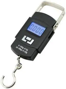 NAC GLOBAL: IT'S EXACTLY WHAT YOU NEED? Portable Digital luggage weight scale 50 Kg Weighing Scale with big size Metal Hook weight machine for luggage weight machine with hook (Digital Hanging Scale 50 KG)(Black)