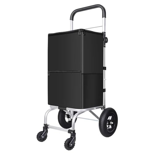 Faltbarer Einkaufswagen, große Kapazität, Gepäcktasche, für Zuhause, Lebensmittelwagen, Universal-Rad, Anhänger, 50 kg Tragkraft