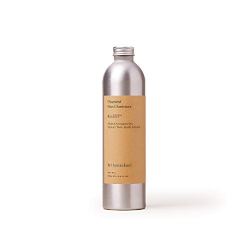 BY HUMANKIND Alcohol-Based Moisturizing Hand Sanitizer, Unscented, 8 fl oz Recyclable Aluminum Bottle, Eco-Friendly Refill for Plastic Bottles, Pack of 1