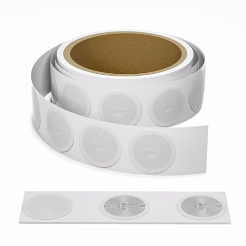 Image of 100 pcs NFC Stickers NTAG215 NFC Tags, BABIQT Rewritable NFC Tag 504 Bytes Memory NFC Chip Compatible with TagMo and All NFC Enabled Phones & Devices, Round 25mm (1 inch)