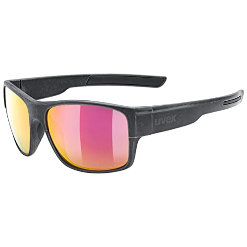 uvex esntl urban - Sonnenbrille für Damen und Herren - starker Schutz vor Sonnenstrahlung - 100% UVA-, B, C Schutz - black matt/mirror red - one size