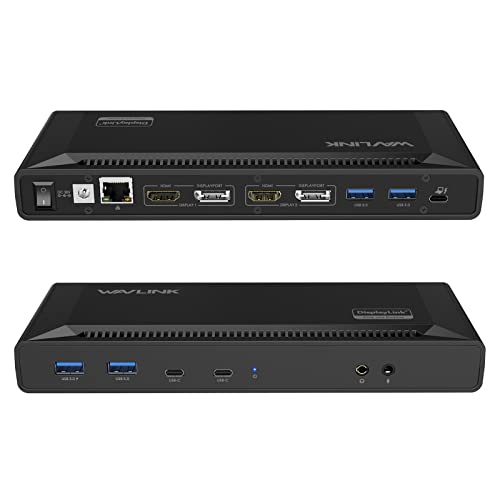 WAVLINK Dual 2K Docking Station(15-In-1), USB 3.0/USB C Universal Laptop Dock Dual Display Monitors with 2xHDMI, 2xDisplayPort, PD65W Charging, 2xUSB C, 4xUSB 3.0 for Mac(Intel/M1/M2) Lenovo Dell HP Asus Laptops and More