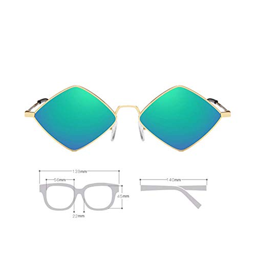 Image of ENTHYI Diamond Shape SunGlasses for Men /Women Metal Quadrilateral Frame Shades Film Sun glasses UV Protection