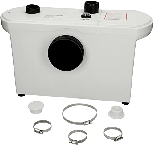 Price comparison product image Flo-Force Extra Domestic Sanitary Sewerage Pump Macerator Toilet Waste Water Pump Sink Basin with 3 Inlets White Carbon Filter IP54 Rated