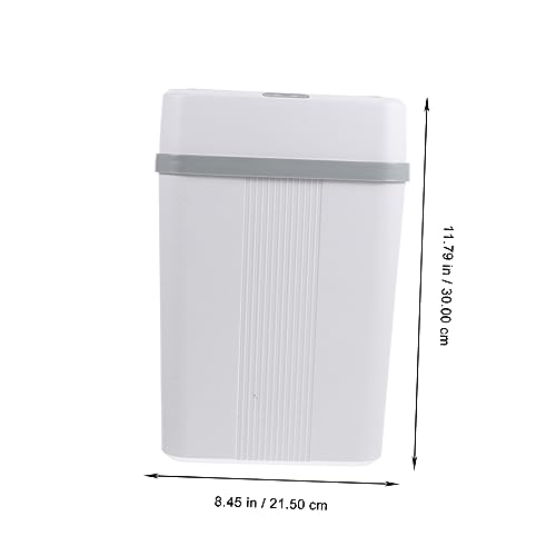 Bote de basura automático con sensor de movimiento y tapa de plástico blanco miniatura 3