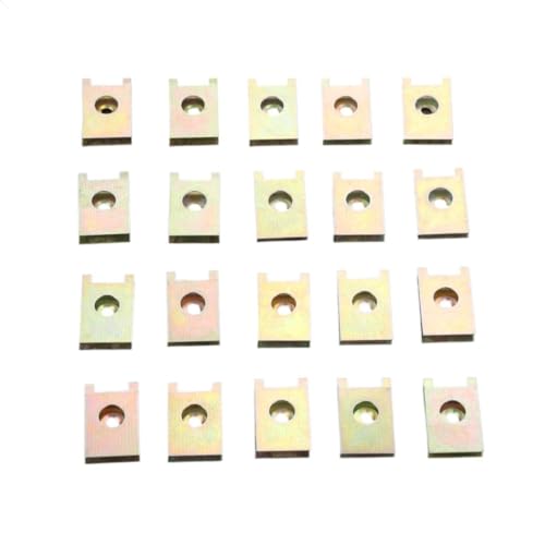20Pcs Car Fastener Clips Screw Base U Type J98 Nut Mounting Fastener Clips Automobile Engine Mudguard Bumper Guard Plate Clamp 3mm
