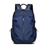 Zxarunas Mochila con puerto de carga USB, gran capacidad, for portátil de 14 pulgadas, ligera, for viajes y desplazamientos, impermeable.(Blu)