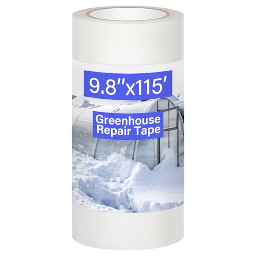Innconee 9.8 x 115 Greenhouse Repair Tape 6.3 mil Thickness Heavy Duty Greenhouse Tape Clear UV Resistant Waterproof for Repairing Plastic Sheeting Polyethylene Film for Seaming Splicing