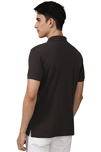 Image of Peter England Men's Solid Slim Fit Polo Shirt
