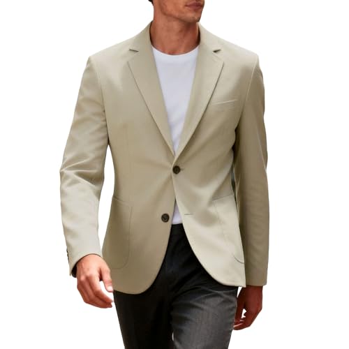 Blazer ajusté homme à revers cranté veste légère décontractée