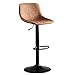 Stołki barowe o wysokości blatu, obrotowe stołki barowe, do blatu kuchennego, regulowana wysokość, krzesła barowe z oparciem, wysokie stołki barowe skóra PU (brązowy, szary)