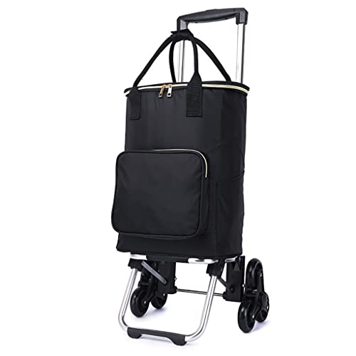 YBYWL Faltbarer Einkaufstrolley, mit 6 Räder Stabil und Robust Leichter Einkaufswagen Großer Transportwagen Aluminium…