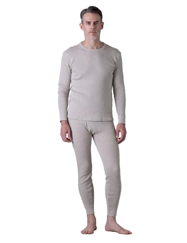 LAPASA Men's Cotton Waffle Thermal Underwear Set Midweight & Heavyweight Long Johns Base Layer Cold Weather M60/M137