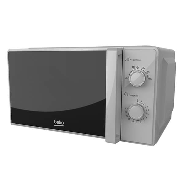 Beko Solo Microwave MOC20100SFB |Silver Design | 20L Capacity| 700W Power | Includes Auto-Defrost & 30 min Mechanical Timer