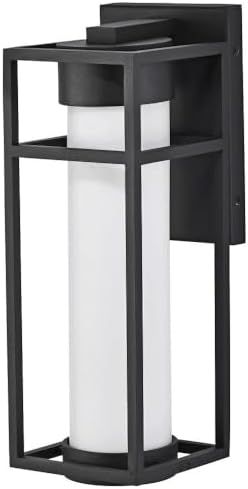 Nuvo Ledges - 6W LED Outdoor Medium Wall Lantern in Modern Style-16 Inches Tall and 5.5 Inches Wide-Matte Black Finish-Opal W