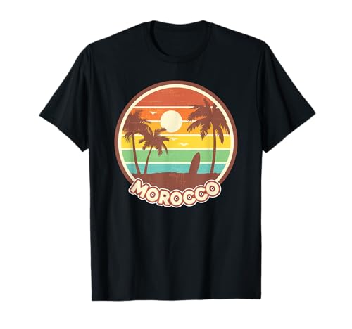 Morocco Beach Cool Retro Surf Souvenir Surfing Gift T-Shirt