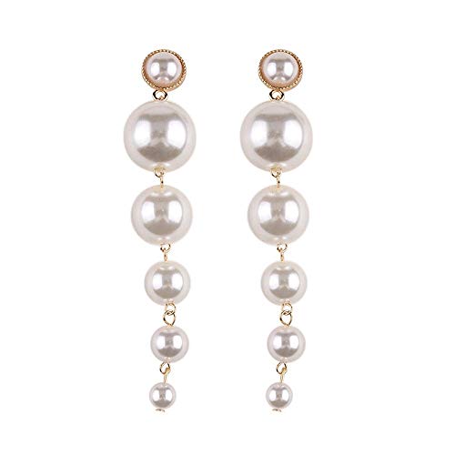 Shining Diva Fashion Women’s Stylish Long Gold Plated Drop Earrings (White; 9900er) Shining Diva Fashion Women’s Stylish Long Gold Plated Drop Earrings (White; 9900er)