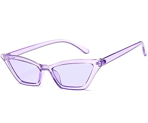 Image of W&Y YING Small Cat Eye Sunglasses for Men and Women Skinny Retro Frame Y2K Shades Trendy Fun Fashion Glasses