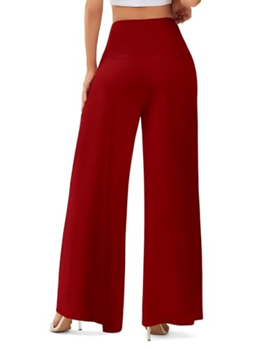 JZC Women's Palazzo Lounge Pants Stretchy Wide Leg Casual Pants Comfy High Waist Flowy Pants S-3XL