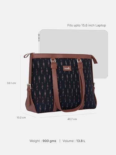 Image of ZOUK Office Bag | Stylish Bags for Office Use | Laptop Bag 15.6 inch | Stylish Tote for Office Use | Purse for Women | Vegan Leather Handbag | Daily & Travel Use |