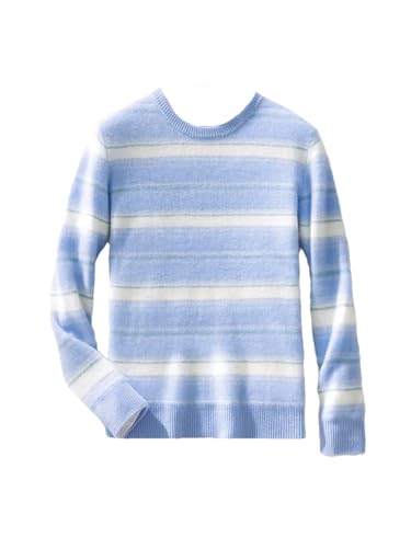 Men's Autumn Winter Wool Sweater Men's Round Neck Stripe Business Fashion Long Sleeve Pullover Sweater Tops