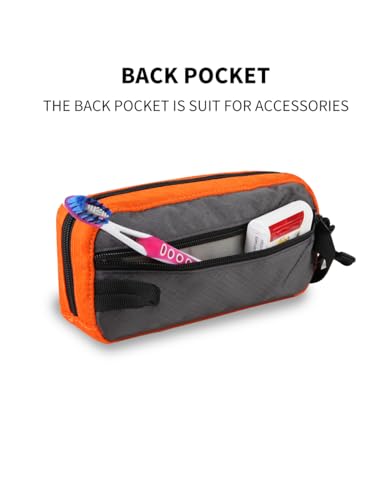 GOX Travel Toiletry Bag Dopp Kit Case for Men Multifunction Packing Organizer Pouch(Orange/Grey)4