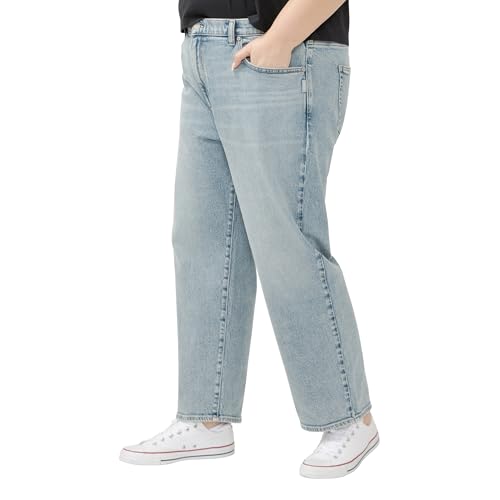 Silver Jeans Co. Women's Plus Size 90s Mid Rise Relaxed Straight Leg Jeans2