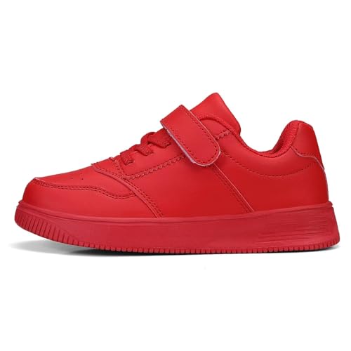 DSWED Red Kids Tennis Shoes for Boys Girls Lightweight Breathable Knit Athletic Fashion Sneakers Running Shoes Little Kid Size 2 M US2