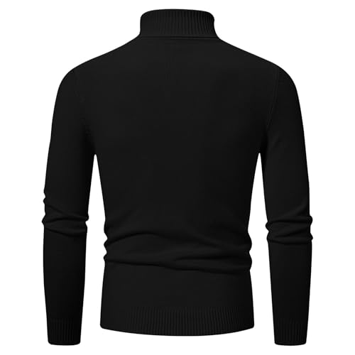 Men's Ribbed Knit Turtleneck Sweaters Fashion Solid Color Striped Fall Basic Knitwear Pullver Sweater Blouse Tops3