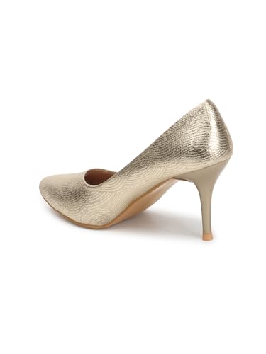 Image of Carlton London Women Stylish Slipon Pump Shoes with Stiletto Heels, Pointed Toe