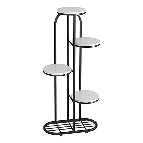 QINJIE Estante para 4 Plantas en macetas Estante para macetas múltiples, Soporte para Plantas de Metal Soporte para macetas, para Patio, jardín, Esquina, balcón, Sala de Estar,Negro,4