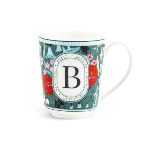 Image of Shay Alphabet Mug 300ml, Letter B Printed Coffee Mug for Girls, Boys, Friends | Ceramic Mug |Glossy Finish | Ceramic Coffee Cup | Porcelain | Microwave Safe (Alphabet Mug - B)