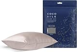 [COCOSILK]シルク 枕カバー 片面 25匁 封筒 43×63 50×70 シルク100％ 6Aランク OEKO認証済み ピローケース まくらカバー 美髪 ココシルク (封筒/50×70cm, シルバーピンク｜◆)