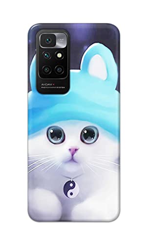 Image of Chinese Cutie Kitten Cat Big Eyes Lovely Girl Ears Hard Back Case Cover for Redmi 10 Prime Back Cover -(J5) VNS2221