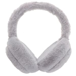 LIOOBO Wireless Kopfhörer Ohrenschützer 2-in-1 - Ohrenwärmer mit Mikrofon, 10h Spielzeit für Ski, Joggen & Outdoor (Grau, Plush-Material, 32Ω Hi-Fi Sound)