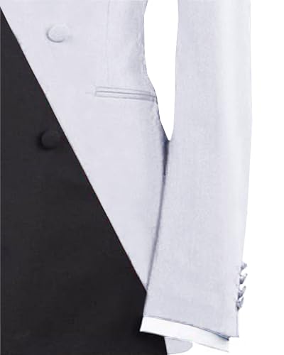 Men's 2 Colors Stitching Suit Jacket Doube Breasted Notch Lapel Blazer Slim Fit Mens Coat4