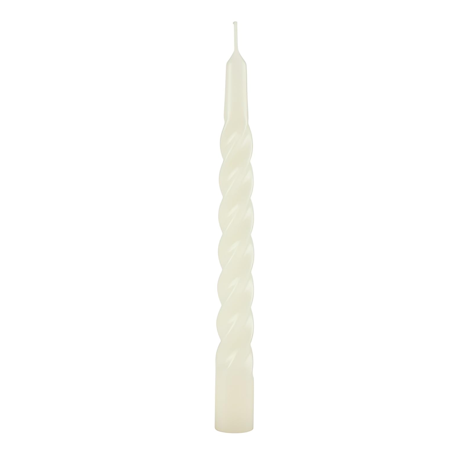 Cereria di Giorgio, Risthò, Cream Lacquered Spiral Tapered Wax Candles, 2.2 x 2.2 x 21 cm, Pack of 6
