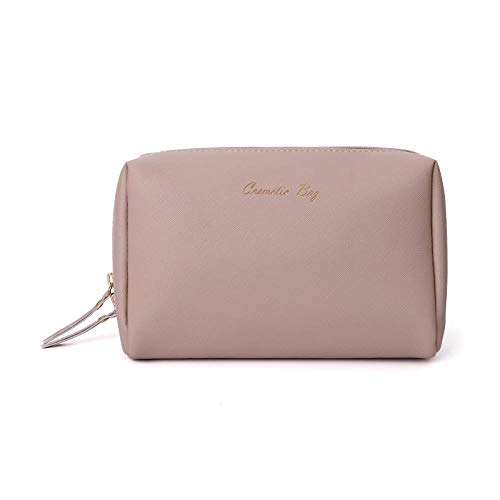 Sac à cosmétiques étanche et portable marron pour éviter les fuites de maquillage