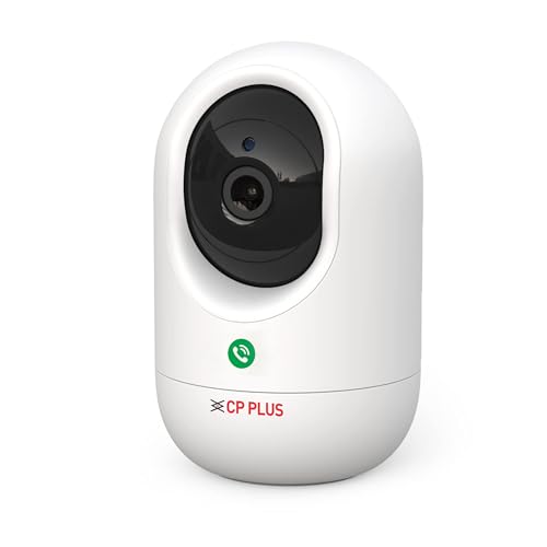 CP PLUS 3 MP Full HD Wi-Fi PT Security Video Camera | 360°View with Motion Detection | Night Vision | Two Way Talk | Supports Alexa & OK Google | 15 Mtr, White - CP-E34A