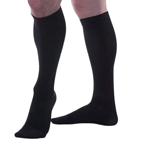 Image of Allegro Men's 8-15 mmHg Essential 122 Ribbed Compression Support Socks, Comfortable Support Garments for Men
