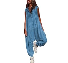 Salopette De Travail Femme YIzdegg Salopette D'été Pour Femme - Combinaison Baggy Sans Manches - Short Décontracté - Pantalon D'été Ample - Avec Poches - Doux Et Respirant - Salopette à Lanières